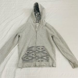 Grey Quiksilver Zip Up Hoodie
